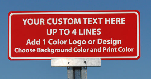 custom metal sign that comes in a variety of colors