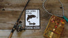 classic fishing access metal sign that is customizable