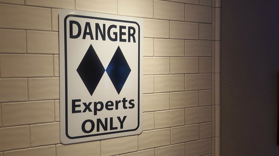 Experts Only Ski Sign